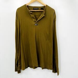 Scotch & Soda army green henley long sleeve